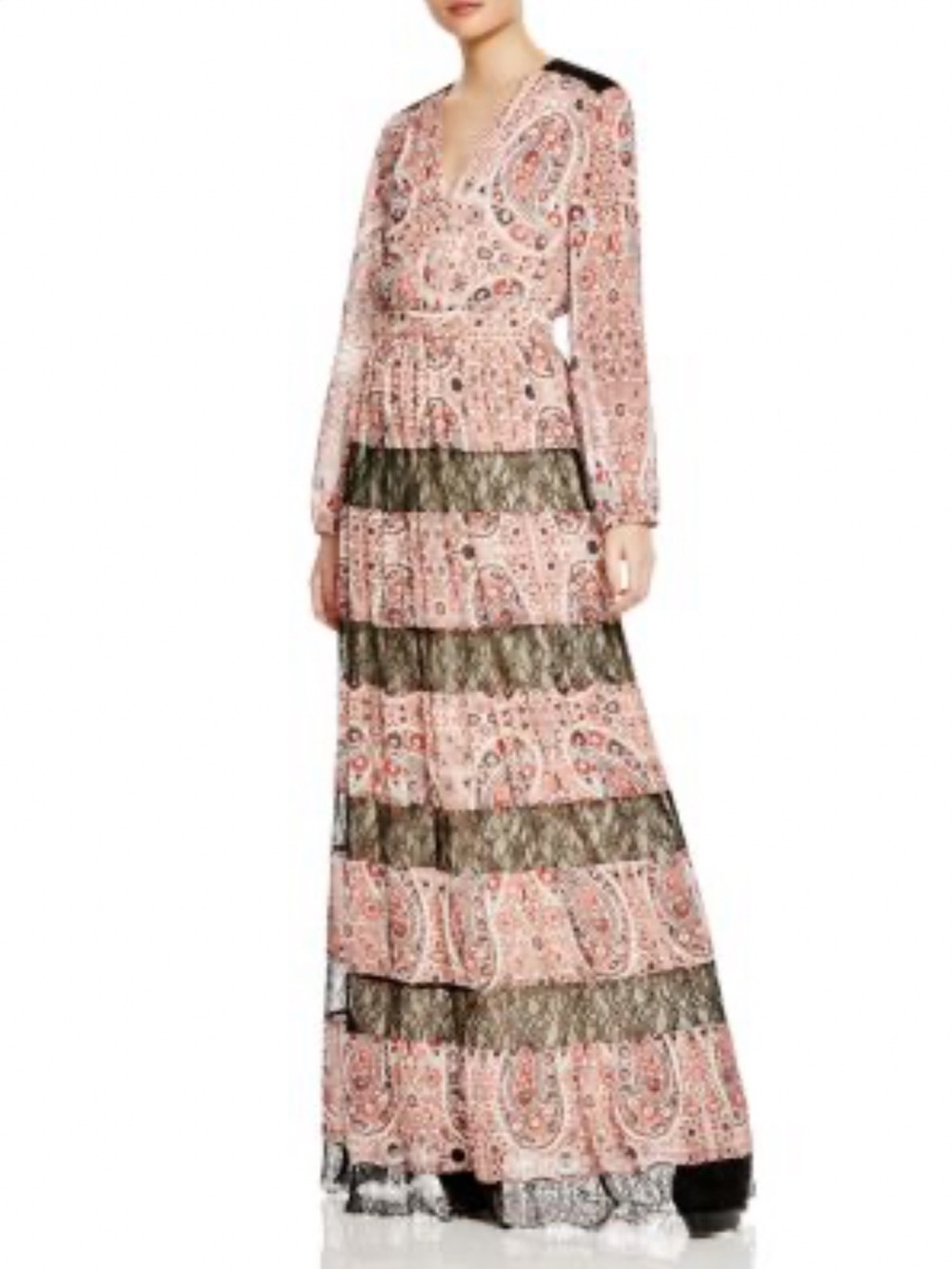 Alice + Olivia lace-paneled paisley maxi dress 6